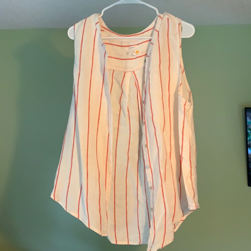 Sleeveless bottom down.